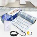 Floor Heating Mat Set, 50 Sqft - 120v Electric Radiant Floor Heating System Under Tile