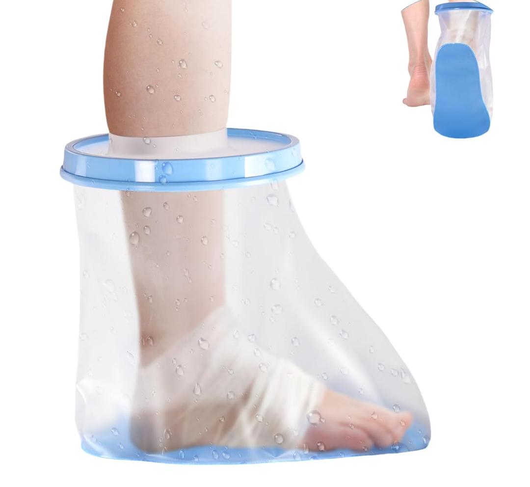 Waterproof Foot Cast Cover for Shower Adult Shower Boots for Foot after surgery with Non-Slip Bottom Cast Protector for Surgery Bandage Dressing Wound [2025 Reusable]