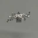 Unicra Bride Silver Wedding Hair Comb Flower Bridal Side Comb Sparkly Crystal Hair Piece Leaf Hair Accessorie for Women and Girls