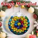 Stained Glass Ornament, Christmas Ornaments, Christmas Decorations for Tree, Holiday Ornament, Gifts for Her, Holiday Party Gifts, Gift Ideas & Xmas Gift - Rainbow Mandala