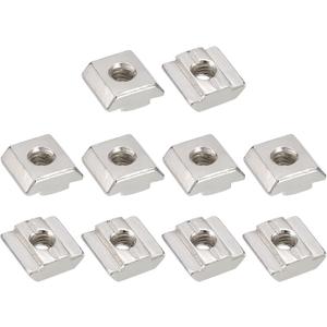uxcell T Nuts, 50pcs - Nickel Plated Carbon Steel T Slot Bolts, 3030 Series M6 Hammer Head Fastener, Sliding T Nuts for Aluminum Extrusion Profile (Silver)