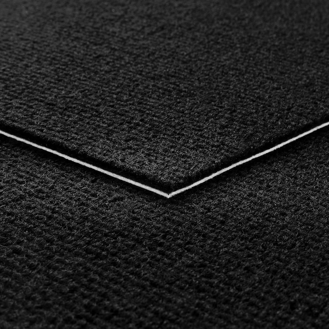 Livelynine 16pcs Black Carpet Tiles 24x24 Carpet Squares with Padding Attached Commercial Non Adhesive Waterproof Floor Tiles Washable Square Rug Large Flooring for Basement Kitchen Bedroom Kids Room