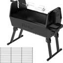 Flintex Portable Dual Zone Rotisserie & Grill, Charcoal Grill, Foldable
