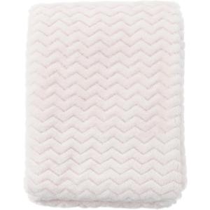 CREVENT 30''X40'' Soft Cozy Warm Baby Blankets for Boys Girls Solid Color - All Season Use - Newborn Essentials (Wave Ivory/White)