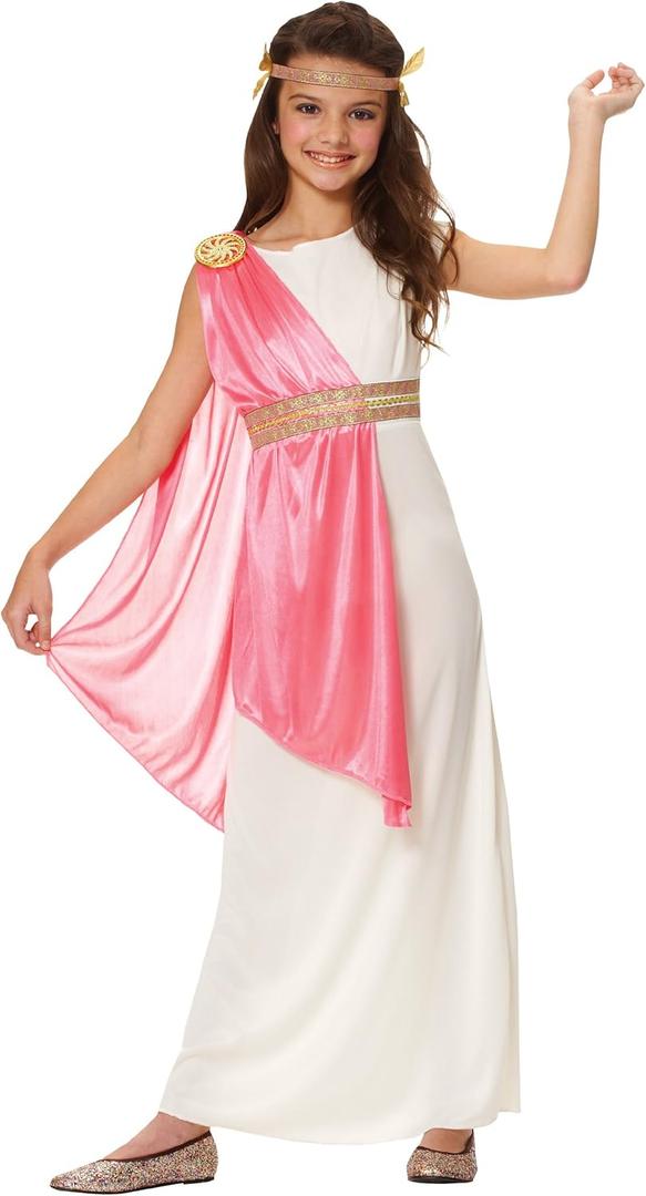 Girl's Roman Empress Costume, Ivory, Large