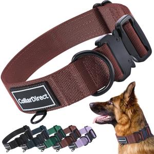 Heavy Duty Dog Collar for Large or Medium Dogs, Adjustable Strong Dog Collar for Active Dogs, Double-Layered Nylon (Rust, 11-15)