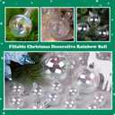48 Pcs Christmas Rainbow Decorations - Transparent Fillable DIY Hanging Balls, 4 Sizes for Xmas Tree Home Party Decor