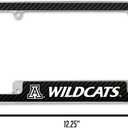 Rico Industries NCAA Carbon Fiber 12" x 6" Chrome All Over Automotive License Plate Frame for Car/Truck/SUV