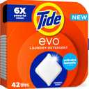 Tide evo Original Scent Laundry Detergent Fiber Tiles Works on 100% of Common Stains Safe for All Machines and Water Conditions Concentrated HE Compatible Clean and Instant Dissolve, 42 Count