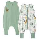 Yoofoss Toddler Sleep Sack With Feet 3-4T 100% Organic Cotton Baby Sleep Sack with Legs Toddler Wearable Blanket with 2-Way Zipper