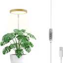 Basic Desktop LED Plant Grow Light, Full Spectrum, 4-Level Dimmable Brightness, Auto Timer, Height Adjustable 6.124.5 inches, Ideal for Indoor Plants, Seedlings, Succulents & Hydroponics Growing