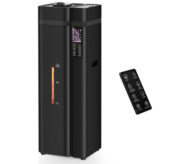 Zeova 13L/3.4Gal Humidifiers for Bedroom, Ultrasonic Warm & Cool Mist Humidifier Large Room, Covers 800ft², 72H Runtime, 24H Timer, 3 Mist Modes Top Fill Quiet Humidifiers for Home, Office, White