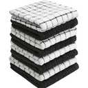 Bumble Dish Cloths (8 Pack) | 12" x 12" | 100% Cotton Kitchen Towels | 405 GSM | Soft, Highly Absorbent & Durable Dish Towels for Kitchen | Black