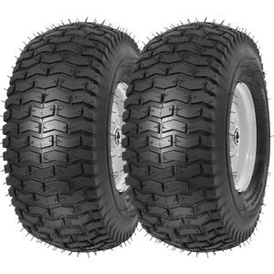 15x6.00-6nhs Lawn Mower Tires, Riding Lawn Mower and Tractor Front Tires, 15x6x6 Tire and Wheel for Residential and Commercial, 3" Offset Hub, 3/4" Bearing, 2Pack Gray, Load 570Lbs