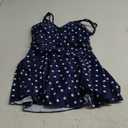 Yonique One Piece Swimsuits for Women Modest Tummy Control Swimdress Vintage Bathing Suits Skirt Swimwear (Small, Navy Blue Polka Dot)