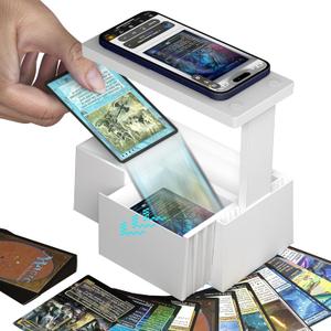 MTG Card Scanner Stand for ManaBox, Adjustable Phone Holder, Sloped Tray Trading Card Scanner for Standard Size Cards, Fast Card Catalog Tool for Sleeved & Unsleeved Cards