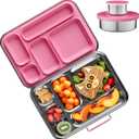 Stainless Steel Bento Box Kids, Kids Metal Bento Lunch Box BPA Free Lunch Box Containers 304 Stainless Steel Bento Box for School and Office(Pink)