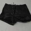 Women PU Leather Shorts Black M