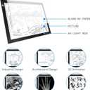 LitEnergy A4 LED Copy Board Light Tracing Box, Adjustable USB Power Artcraft LED Trace Light Pad for Tattoo Transferring, Drawing, Sketching, Animation, Stenciling, Diamond Art Painting Accessories, Black (L12.6’’xW9.0’’xH0.2’’)