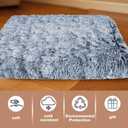 Plush Square Dog Mat, Cat Mat, Easy Wash, Non-Slip, Super Soft Deep Sleep Pet Bed, Suitable for Large, Medium and Small Dogs. (Gray, X-Large)