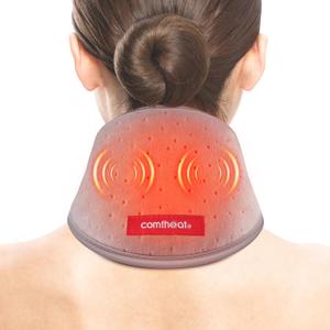 Neck Heating Pad with Vibration Massage for Neck Pain Relief, USB Heated Neck Wrap, Soft Neck Warmer for Soreness Stiffness, 3 Levels Heat & Massage, Auto-Off, (Not Rechargeable)