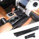 Aunginsy Central Control Gear Box Side Panel Cover Trim Compatible with Toyota Tundra 2014-2021 Inner Center Console Gear Shift Box Side Panel Moulding Side Trim Strip Protect Cover Decor Accessories (Matte Black)