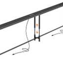 Huuger 110.2 Inch Sofa Table with Power Outlets, 23.9’’-34.4’’ Height Adjustable Range, Behind Couch Table with USB-C Ports, Sofa Tables Narrow Long, Skinny Console Table, for Small Spaces, Black