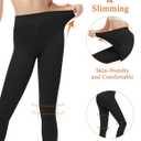 DOCUMO Fleece Lined Tights for Women Thermal Pantyhose Winter Warm Fake Translucent Tights High Waisted Thick Leggings (Black, L)