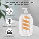 Massage Oil Warmer Bottle Professional Electric Lotion Digital Heater for SPA, Automatic Oil Warmer Heated Oil Lotion Cream for Salon, Barber Shops, Home, with Two Oil Bottle Dispenser (White)