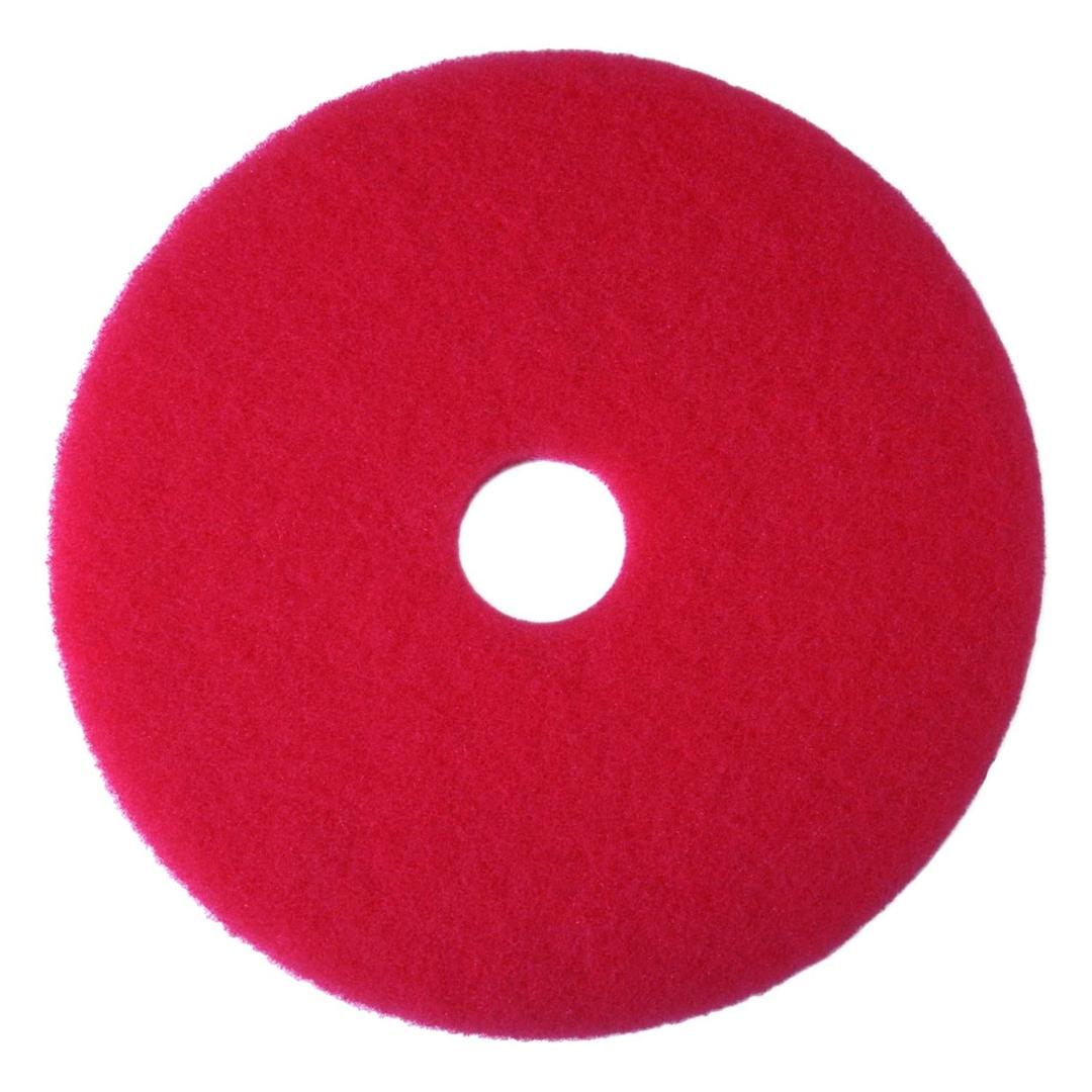 3M Buffer Floor Pad 5100, Red, 12", Removes Soil, Scratches, Scuff Marks, and Black Shoe Heel Marks