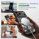 for iPhone 17 Pro Case, Black Floral Flower Pattern Case [Compatible with MagSafe] [Translucent Matte] Cute Slim Shockproof Protective Women Girls iPhone Case, White Flower