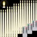 32 Pcs Flameless Taper Candles with Remote Timer, 11 inches Flickering Taper Candles Battery Operated, Ivory Plastic Long LED Candlesticks for Wedding Christmas Home Party Decor