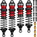 4PCS 1/10 RC Car Shocks Front & Rear Shock Absorber Damper Assembled Set Compatible with 1:10 Scale Traxxas Slash/Rustler/Stampede/Hoss VXL 4x4 2WD Replacement Parts#5862 (Black Red)