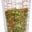 Kolder Mix N Measure Glass, Multi-Purpose Liquid and Dry Measuring Cup, 6 Units of Measurement, Heavy Glass, Red