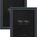 VIOLABBEY 11x14 Picture Frame Navy Blue Set of 2, Modern Style 11 by 14 Photo Frame, High Definition Tempered Real Glass, Wall or Tabletop Display