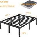 SHLAND Full Size Bed Frame, 18 Inch Heavy Duty Metal Platform Bed Frame, No Box Spring Needed, Mattress Foundation, Storage Space, No Noise, Easy Assembly