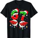 Funny Six Seven 67 Meme 6 7 Christmas Santa Hand Boys Teens T-Shirt Kids 12