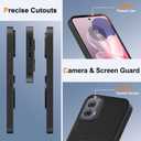 Compatible for Motorola Moto G Power 5G 2024 Phone Case with Glass Screen Protector, 360 Rotatable Ring Holder Kickstand Silicone Shockproof Protective Cover Case for Moto G Power 5G 2024 - Black