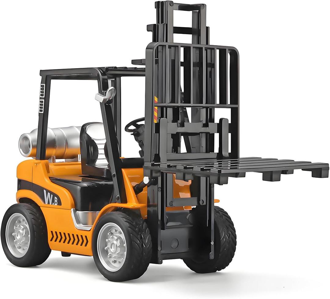 Forklift Toys for Kids Construction Truck Forklift,Metal DieCast Forklift Toy,Pull Back Fork Lift Toy with Lights and Sounds,Toy Forklift with Liftable Design,Forklift for Kids Age 3 and Up
