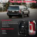 LED Tail Lights Assembly Compatible With 2015 2016 2017 2018 2019 2020 GMC Yukon/ Yukon XL Right Passenger Side Brake Turn Signal Rear Taillights Assembly With Bulb Replace GM2800268 84536242 23380459