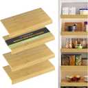 Wire Shelf Covers, Bamboo Wire Rack Covers for Pantry, Closet，Kitchen (4pcs, 32" W x 16" D, Natural)