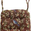 Vctops Farmhouse Brid Print Chair Cushions with Ties U-Shaped Soft Comfortable Chair Pads Non Slip Seat Cushions for Indoor Dining Room and Kitchen Chairs (Coffee,18"x18")