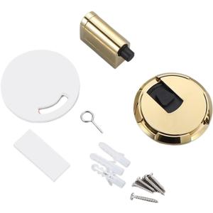 Magnetic Door Stop Heavy Duty Magnetic Stopper Mechanical Door Stop Adjustable Holder Non-Punch Sticker Furniture Hardware(Bright Gold)