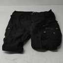 BEST SOUTH Men's Capri Long Twill Cargo Shorts Below Knee 13 Inches Cotton Relaxed Fit Casual Multi-Pocket (38, Black)