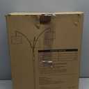 36W Dimmable Floor Lamp - 3 Lights Arc Floor Lamps Standing Lamp with Remote & Touch Control, Tall Lamp for Living Room Corner, Bedroom, Office (Black-White Linen Lampshade)