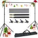 LINCO Lincostore Backdrop Support Stand Kit 10x6.5ft Adjustable Photography Studio Photo Background Support System with Carrying Bag for Green Screen Muslin, 4171