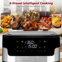 Air Fryer, 8.5QT Family Size Digital Air Fryers, BPA-Free, Smart Touchscreen with 8-Preset, Air Frying, Reheat Leftovers, Party Food, Fast Cooking, Dishwasher-Safe, Stainless Steel, 8.5qt Digital Model