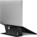 MOFT Laptop Stand for Desk, Stick-On Computer Stand with Dual-Angle, Ergonomic Laptop Riser Holder for Travel, Foldable & Portable MacBook Stand Fits 11.6"-16" Laptops, Black (Adhesive Version)