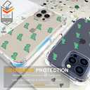 Compatible for iPhone 15 Pro Cases with Design, Cute Transparent Phone Case for Women Girls Girly with Heavy Duty Protective Bumper (Clear Dinosaurs)