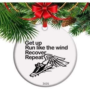 Get up Run Like The Wind - Running Christmas Ornament, XC Running Gift, Cross Country Gift, Gifts for Runner Marathoner (C7)